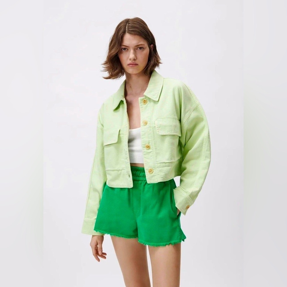 Lime Green Cropped Jacket